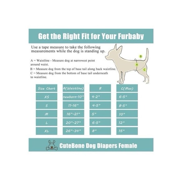 CuteBone Reusable Dog Diapers Female Washable Doggie Diapers - Picture 3 of 6